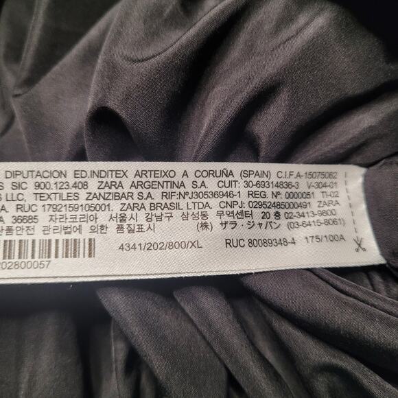 Zara Jacket Womens XL Black Puffer Oversized Crop Short Zip 4341/202 - Picture 12 of 16